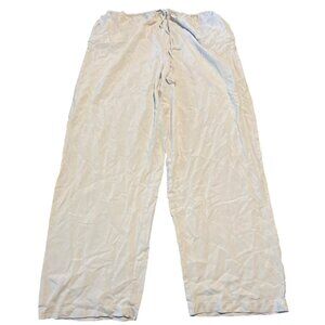 Amber Stone 100%‎ Silk Beige Elastic Waist Pants L